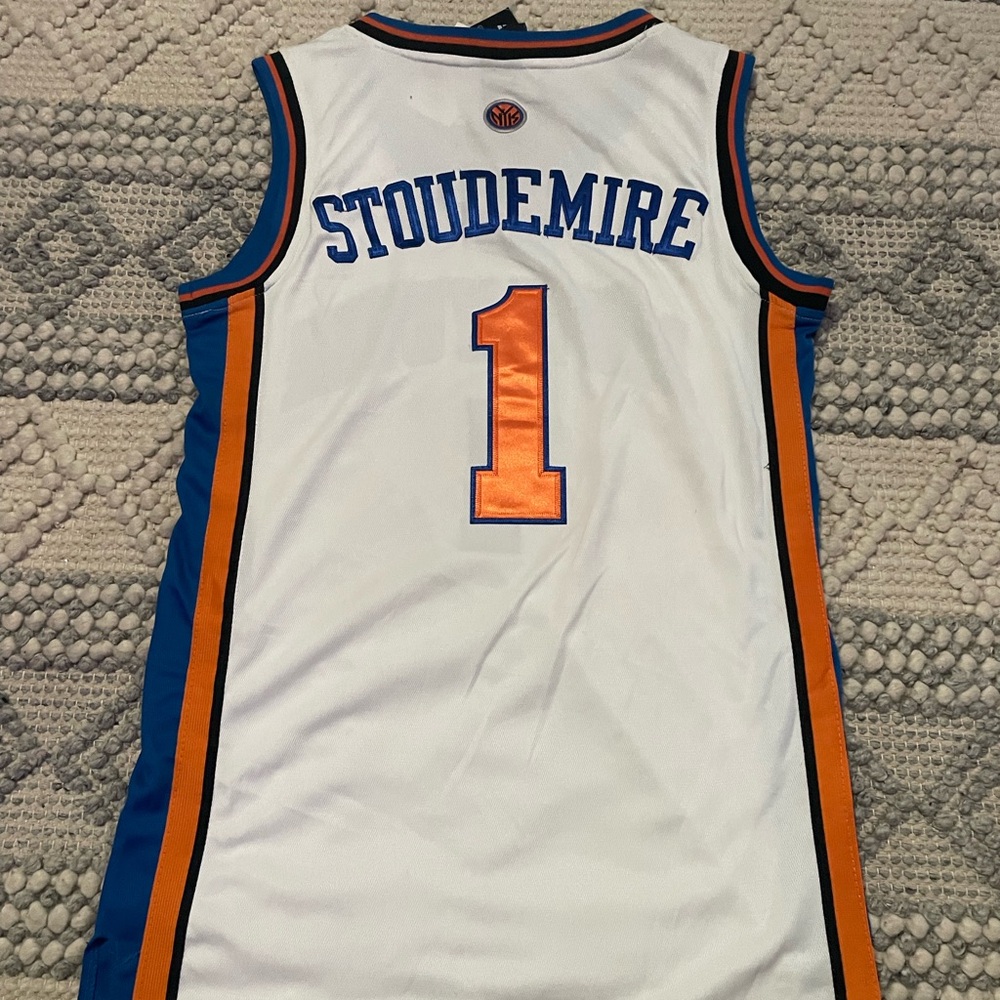 Adidas White Jersey with Blue and Orange Details